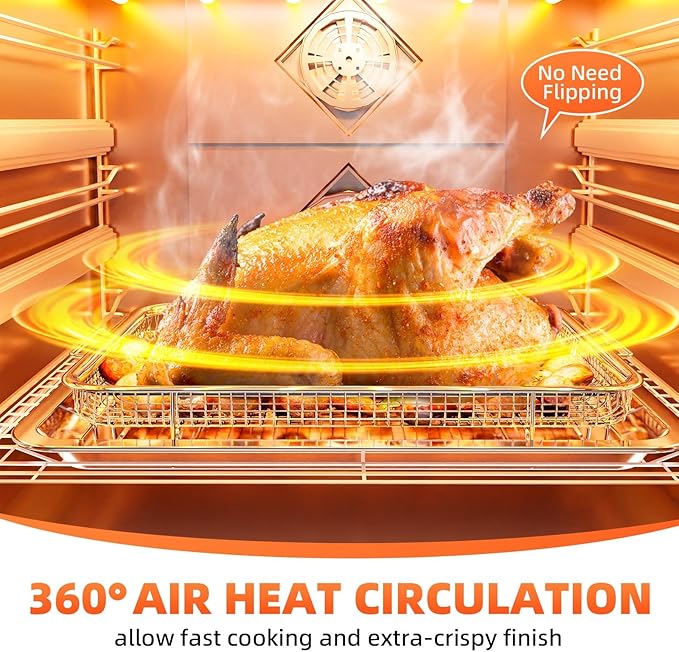 Air Fryer Basket for Oven,Oven Air Fryer Basket and Tray with Cooking Guide