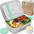 Stainless Steel Bento Box + Condiment Container - Green, 60oz / 1.8 L