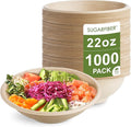 22oz Compostable Paper Bowls Disposable Round Natural Bowl with PLA coating