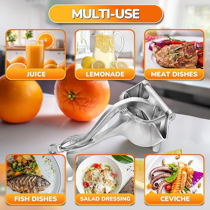 Manual Juicer Hand Press, 0.6 L, Ergonomic Handle, Aluminum Alloy