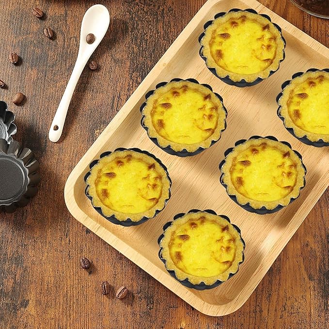 Xstronq 12PCS 2.6" Egg Tart Molds, Mini Carbon Steel Non-Stick Baking Pans