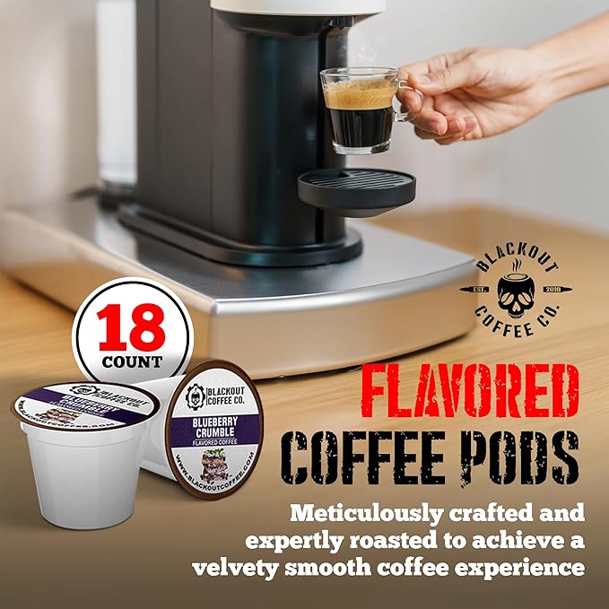 Blackout Coffee Blueberry Crumble Coffee Pods, Medium Roast, 18 Count
