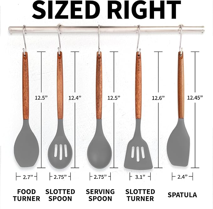 Zulay Kitchen 5 Piece Silicone Utensil Set