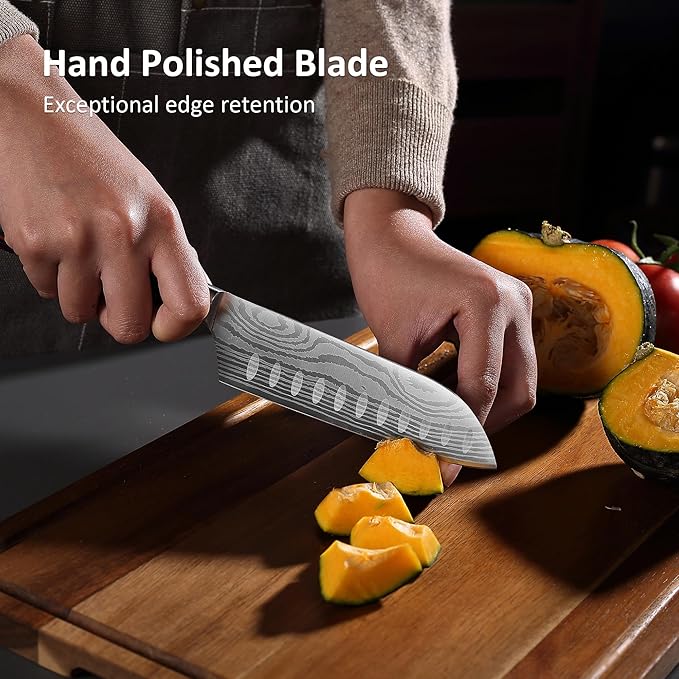 PAUDIN Santoku Knife, 5 inch Chef Knife, Ultra Sharp Kitchen Knife