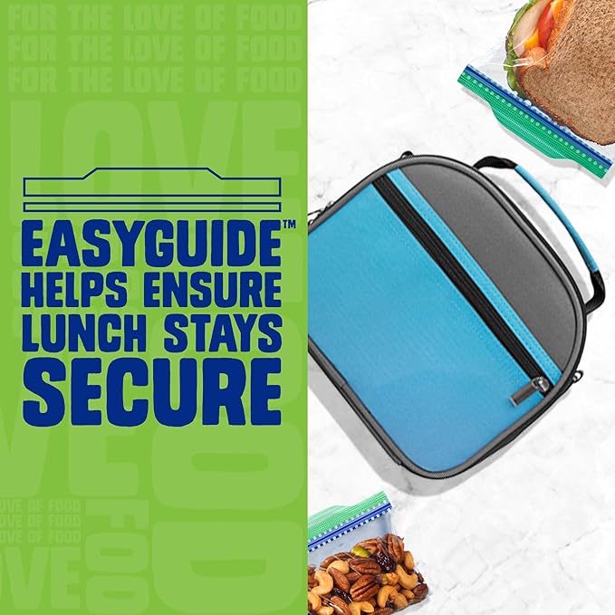 Ziploc XL Sandwich and Snack Bags, Easy Open and Close, Plastic Food Storage Bags, 90 Bags Total