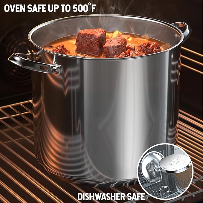 Cooks Standard Large Stainless Steel Cooking Pot - Heavy Duty Handles