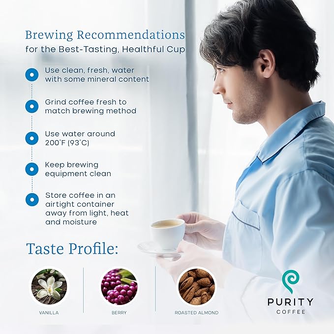 Purity Coffee BALANCE 2/3 Decaf Medium Roast Ground (12oz Bag) | Specialty-Grade USDA Organic Mountain Water Decaffeinated + Arabica Blend | Third Party Tested for Mold, Mycotoxins & Pesticides