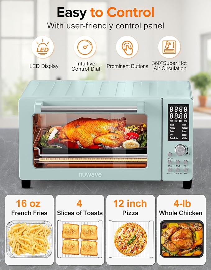 Nuwave Bravo Pro Smart Air Fryer Toaster Oven Countertop Combo