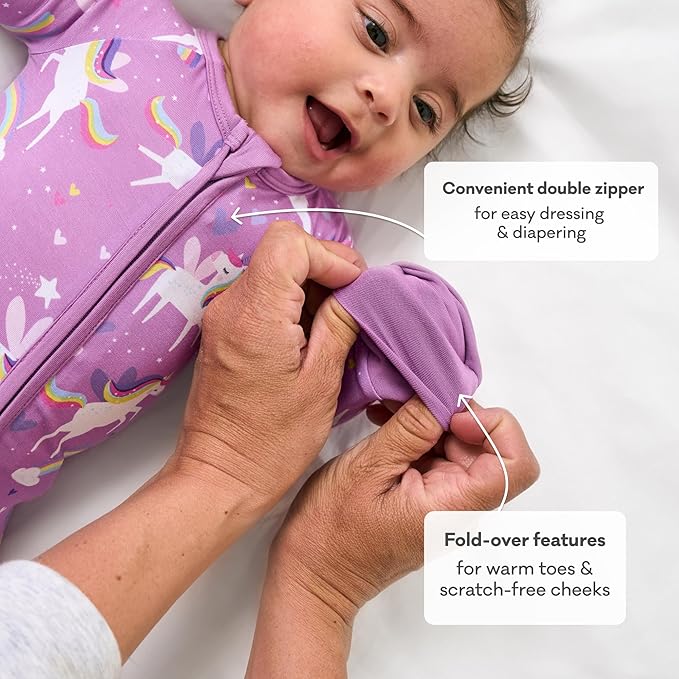 Little Sleepies Baby Pajamas, Sienna's Unicorns, 0-3M
