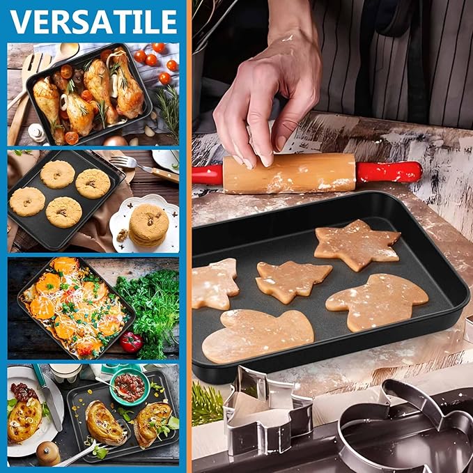 P&P CHEF Baking Cookie Sheet Pan, Carbon Steel Oven Tray, 9 Inch & 1PC