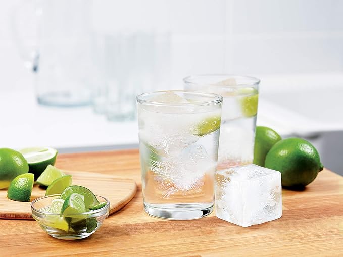 Tovolo Large 2” King Cube Ice Tray Stratus Blue Ice Cube Trays for Whiskey Cocktails Smoothies, Big Square Ice Cube Mold Silicone Freezer Tray for Perfect Rock Cubes BPA Free Dishwasher Safe