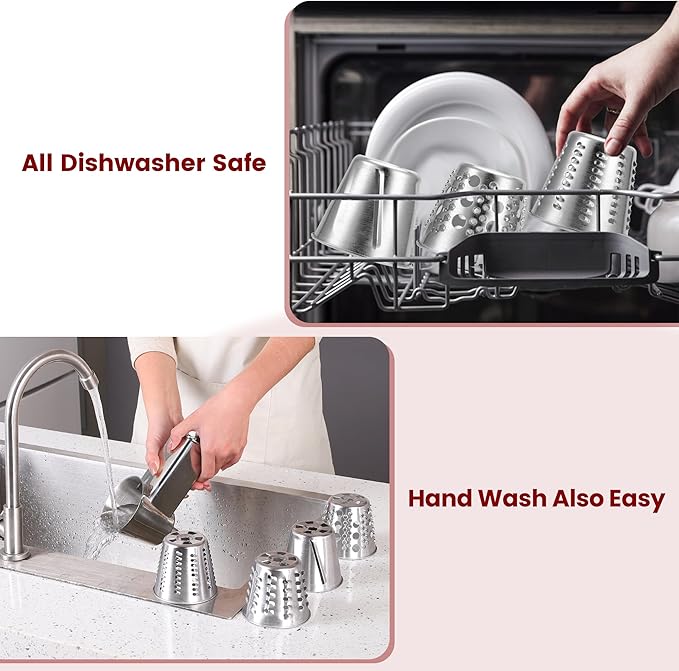 Stainless Steel Slicer Shredder Attachment for KitchenAid Mixers, Dishwasher Safe Cheese Grater Attachment, Food Slicer & Vegetable Shreder Accessory with 4 Blades