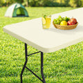 homing Rectangle Table Cloth Cover, Water-Resistant Polyester Elastic Fitted Tablecloth, Fits for 5 Foot Folding Tables, Washable Table Protector for Picnic, Camping, Outdoor (Cream Yellow, 30" x 60")