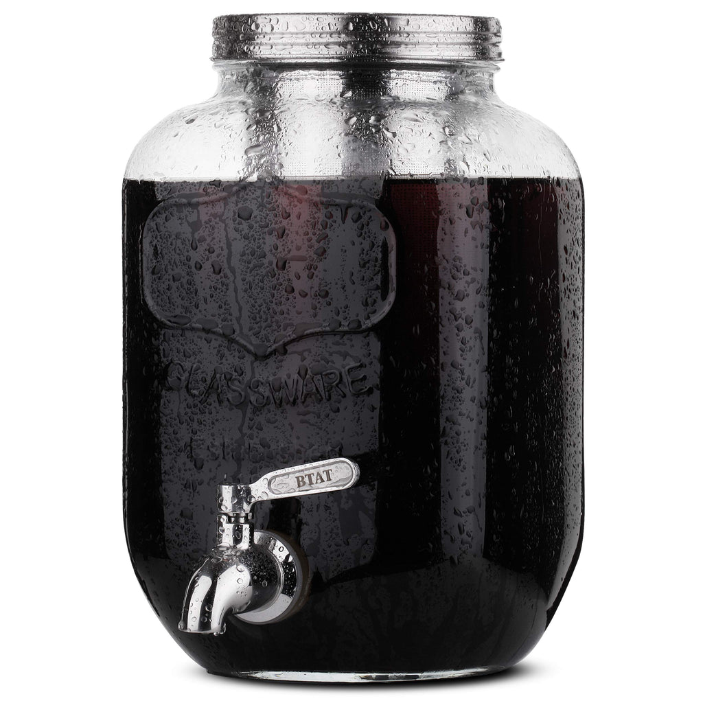 BTaT- 1 Gallon Cold Brew Coffee Maker, Thick Glass Pitcher