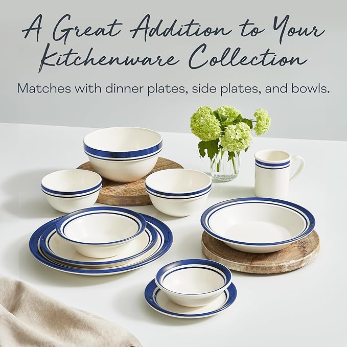 Portmeirion Potter's Stripe Salad Plate - Blue, Set of 4