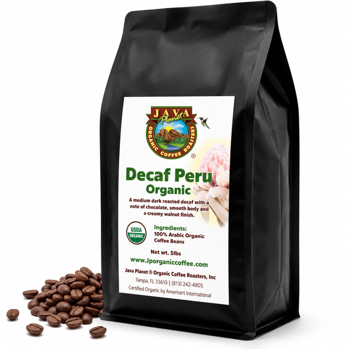 Java Planet Low Acid Organic Whole Bean Coffee, Papua New Guinea, 16 oz