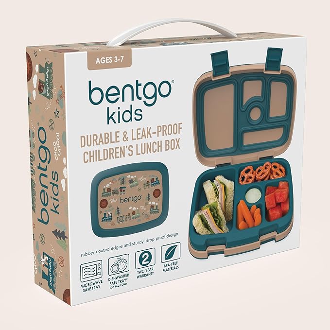 Bentgo Kids Prints Leak-Proof 5-Compartment Bento-Style Kids Lunch Box