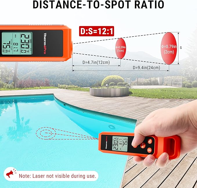 TempPro TempScan 2-in-1 Infrared Thermometer Gun with Meat Probe
