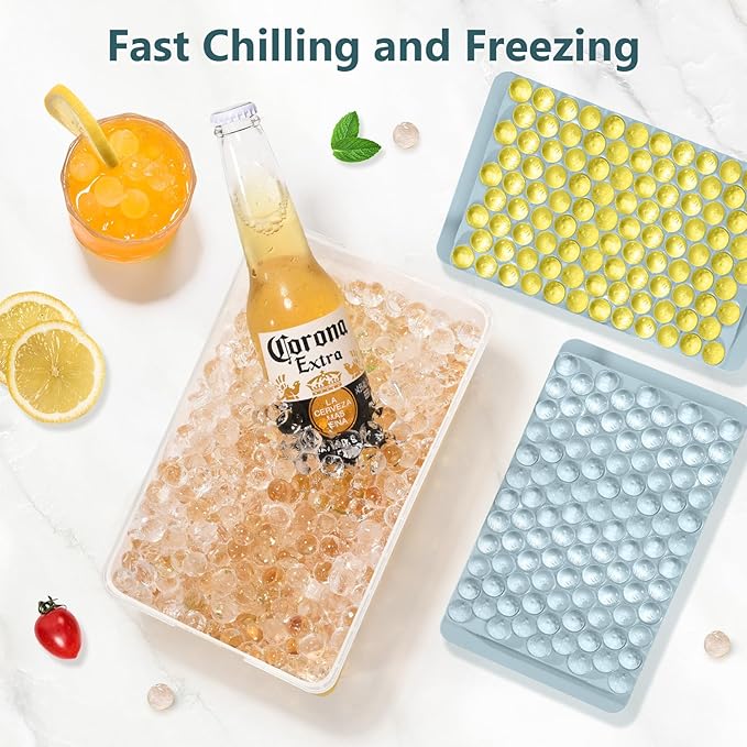 WIBIMEN Mini Ice Cube Trays for Freezer with Lid, 0.55" Pebble Ice