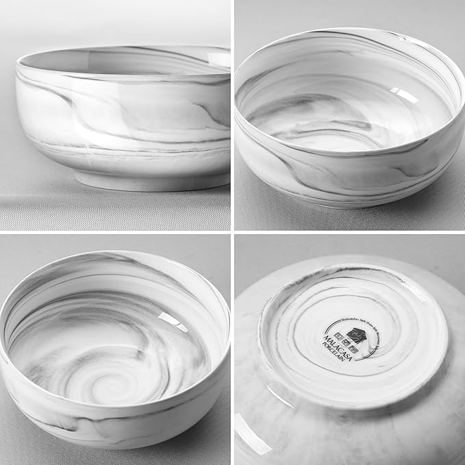 MALACASA Salad Soup Bowls Set of 2, 44 OZ Ceramic Bowls for Kitchen