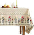 ISAENNE Designer French Linen Rectangular Tablecloth,102"x63"-Bertina E