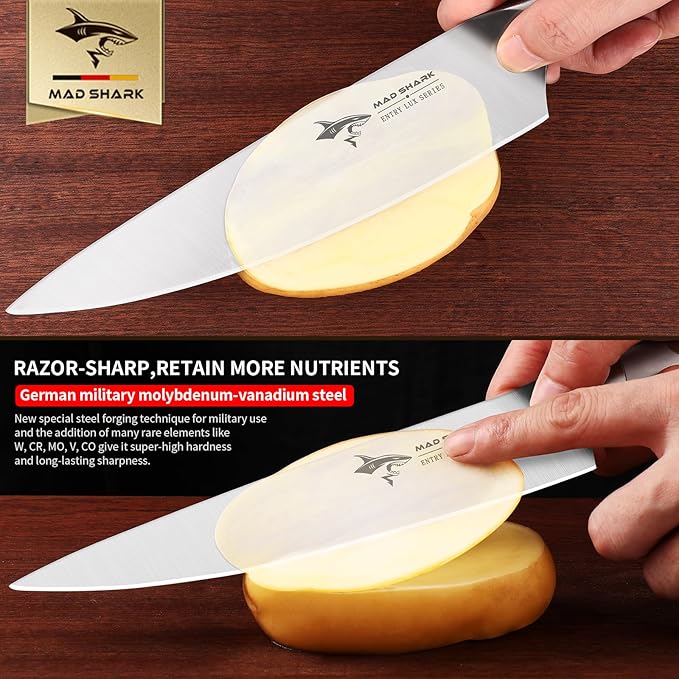 MAD SHARK 8 Inch Chef Knife, Professional Ultra Sharp Kitchen Knife