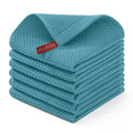 Homaxy 100% Cotton Waffle Weave Kitchen Dish Cloths, Ultra Soft Absorbent Quick Drying Dish Towels, 12 x 12 Inches, 6-Pack, Lake Blue