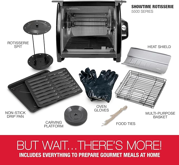 Ronco 5500 Series Countertop Rotisserie Oven, 12-lb Capacity, Black