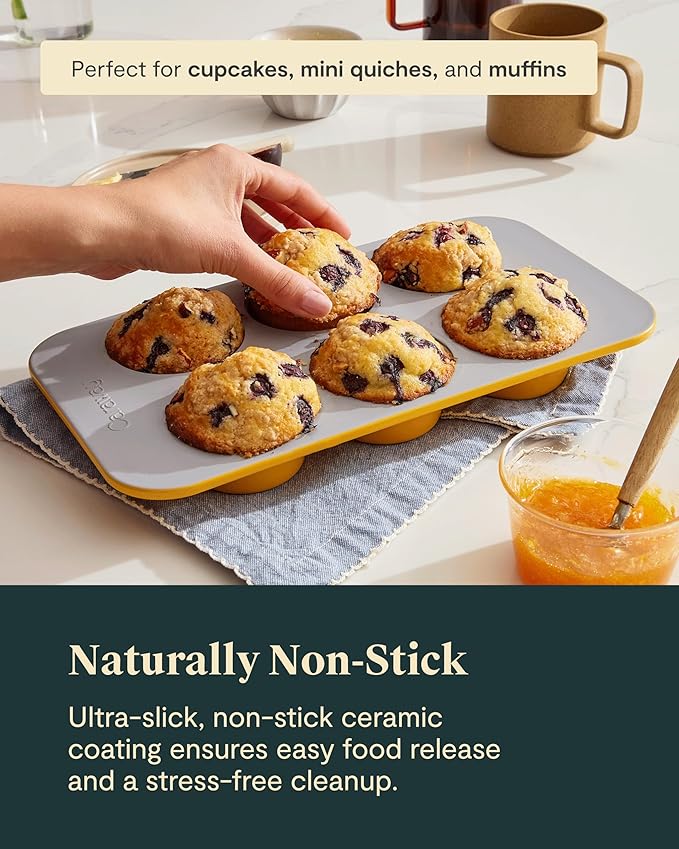 Caraway Non-Stick Ceramic-Coated 6-Cup Muffin Pan Duo