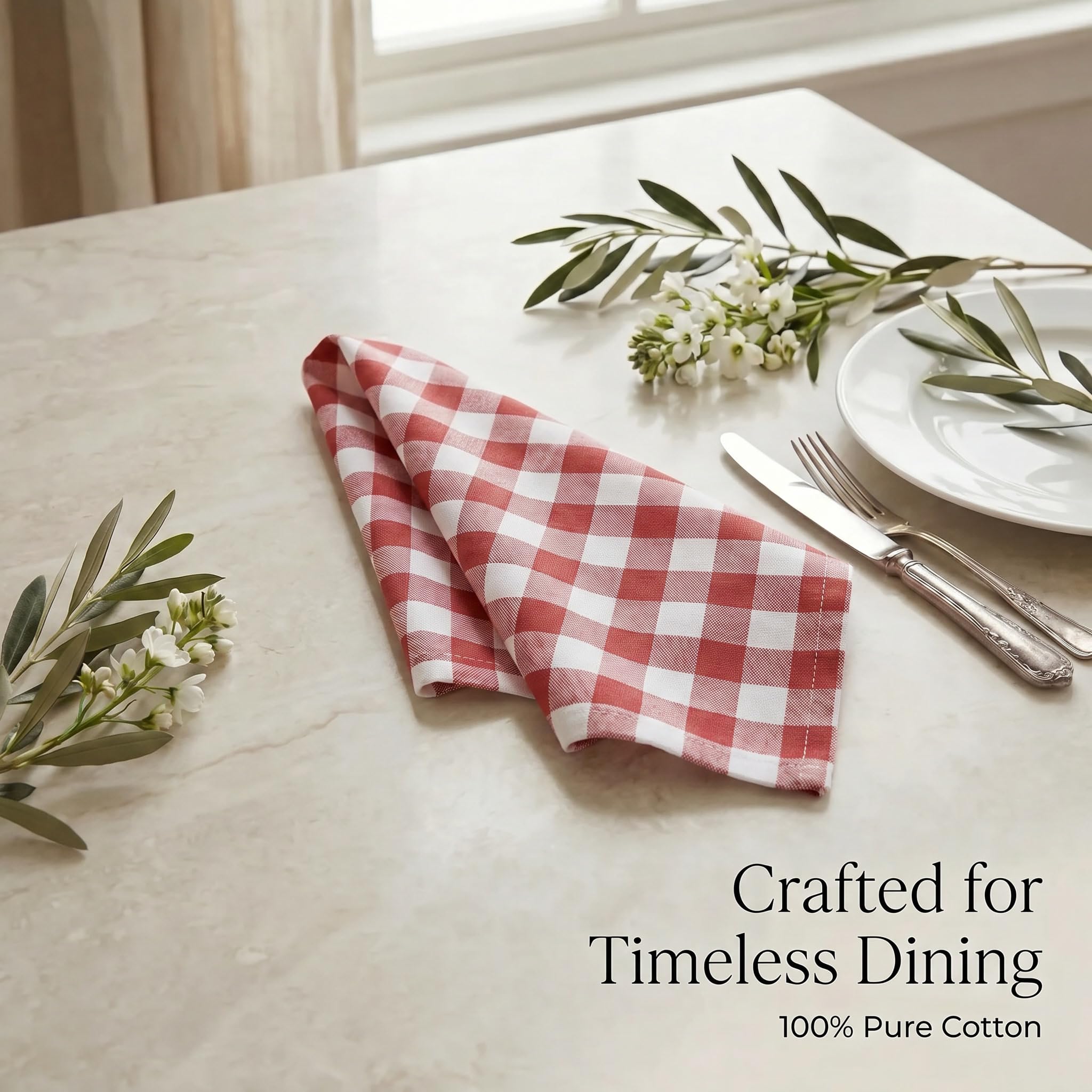 Urban Villa Cloth Napkins Cotton 20x20 (Set of 12) Rust
