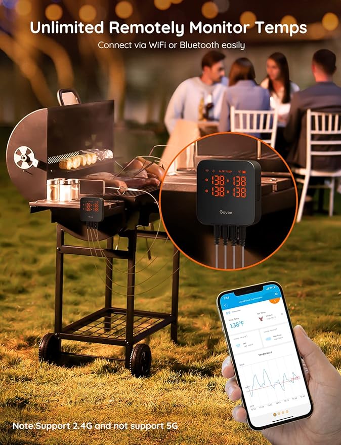 Govee WiFi Meat Thermometer Digital with 4 Probe, App Notification Alert