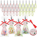FoldTier 100 Sets 10 Inch Christmas Whisks Gifts DIY Fillable Christmas Tree Ornaments Xmas Colored Silicone Whisks for Cooking Heat Resistant Egg Beaters with Card Rope Bag for Candy Holder