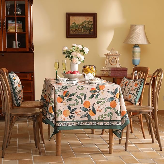 patdrea Designer French Linen Tablecloth,Rectangular,79"x55"-Palladin A