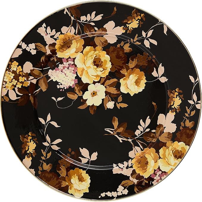 MACKENZIE-CHILDS Enamel Serving Platter, Wild Rose Brown
