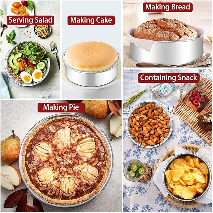 LIANYU Round Cake Pans Set of 2, 6 Inch Round Layer Cake Tins for Baking