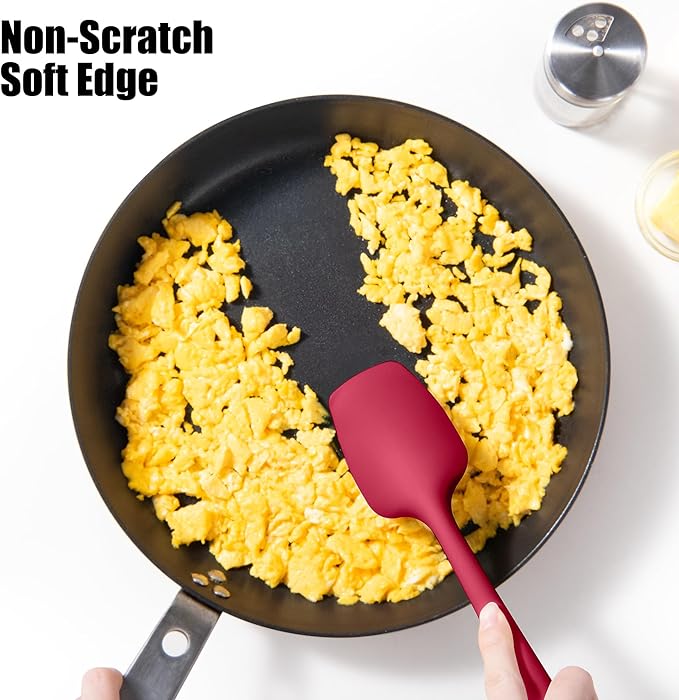 Doosu 600°F Heat Resistant Silicone Spatula Scrapers (Set of 3, Multi-5)