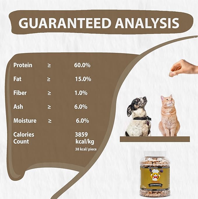 Chicken Liver Dog Treats | Freeze Dried Liver Treats for Dogs, 100% Human Grade, Single Ingredient | Grain-Free Kitten Treats, High Protein | No Additives or Preservatives | Tested in USA | 3.2 oz