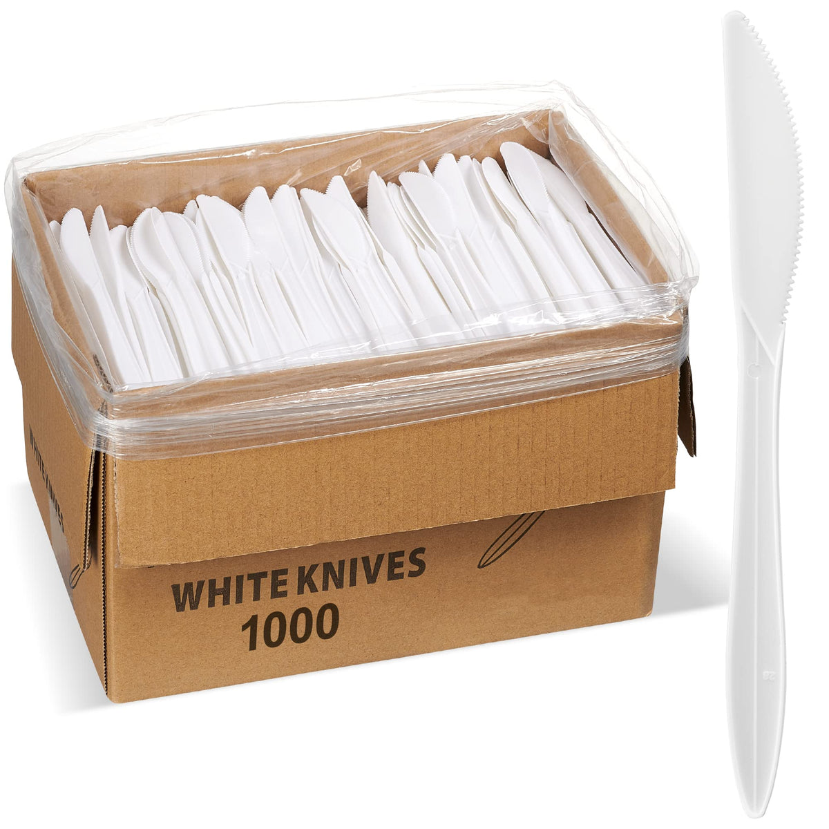 1,000 Plastic Disposable Cutlery Bulk Variety Pack Black Medium Weight