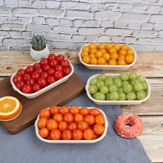 JAYEEY 17 oz Disposable bowls with lids Bagasse meal prep container 50 Pack