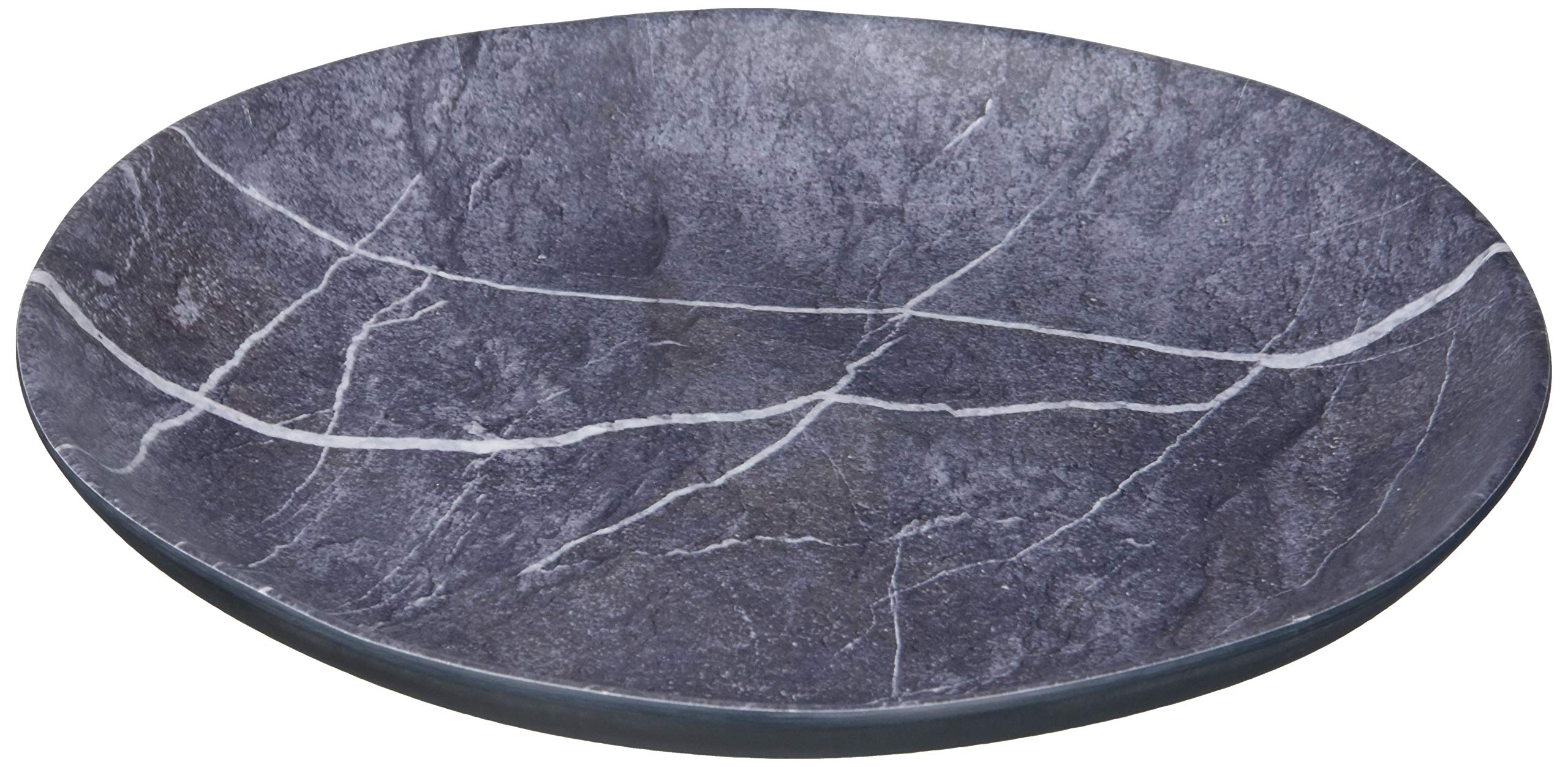 Carlisle FoodService Products Ridge Reusable Plastic Plate Dinner Plate for Home and Restaurant, Melamine, 10.5 Inches, Soapstone, (Pack of 12)