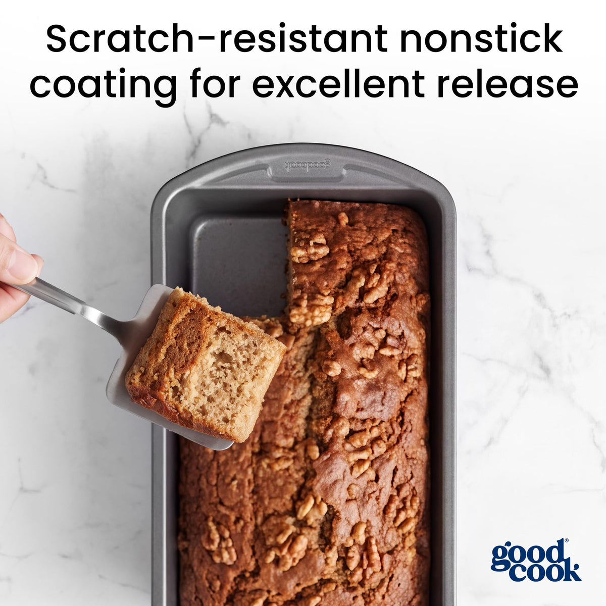 GoodCook Set of 2 Extra Large 13" x 5" Nonstick Steel Bread Loaf Pans, Gray - Set of Two Loaf Pans, Even Heat Distribution, Scratch-Resistant Nonstick Coating, Durable Construction, Easy to Clean