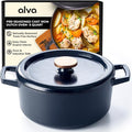 Alva Nori 5-Qt Enameled Cast Iron Dutch Oven with Lid, Black Casserole Pot