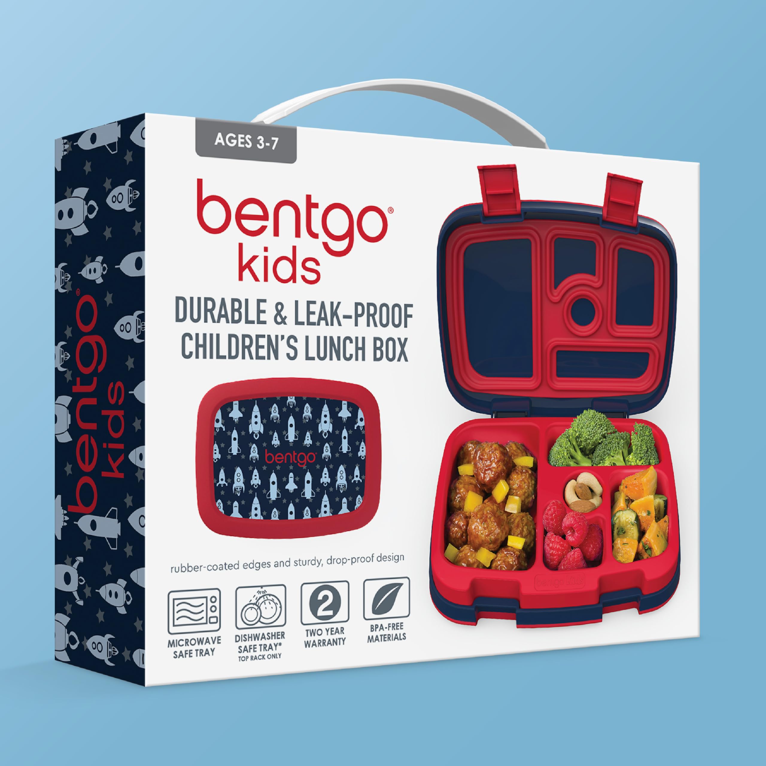 Bentgo Kids Prints Leak-Proof 5-Compartment Bento-Style Kids Lunch Box
