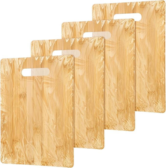 Vesici 18 Pack 12" x 8" Wood Cutting Boards with Handles Laser Engraving Bamboo Cutting Board Blanks Bulk Craft Boards for Wood Burning, Custom Engraving Gifts