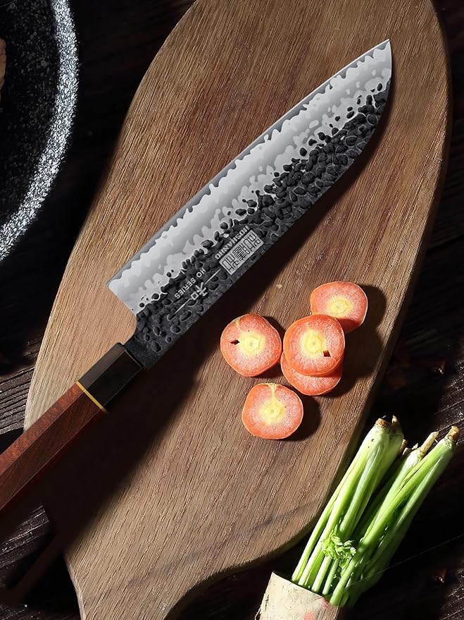 HOSHANHO 7" Santoku Knife, Japanese High Carbon Steel Kitchen Chef Knife