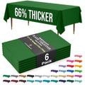 Party Solids 66% Thicker Premium Plastic Table Cloth Rectangle Table Cover 0.5 Mil 6 Pack Emerald Green Table Cloth 54 Inch x 108 Inch Disposable Tablecloth Won't Tear Easily Like Cheap Thin Brands