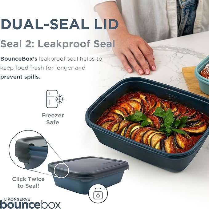 U-Konserve Platinum Silicone Food Container Bento Box 24 oz Seafoam