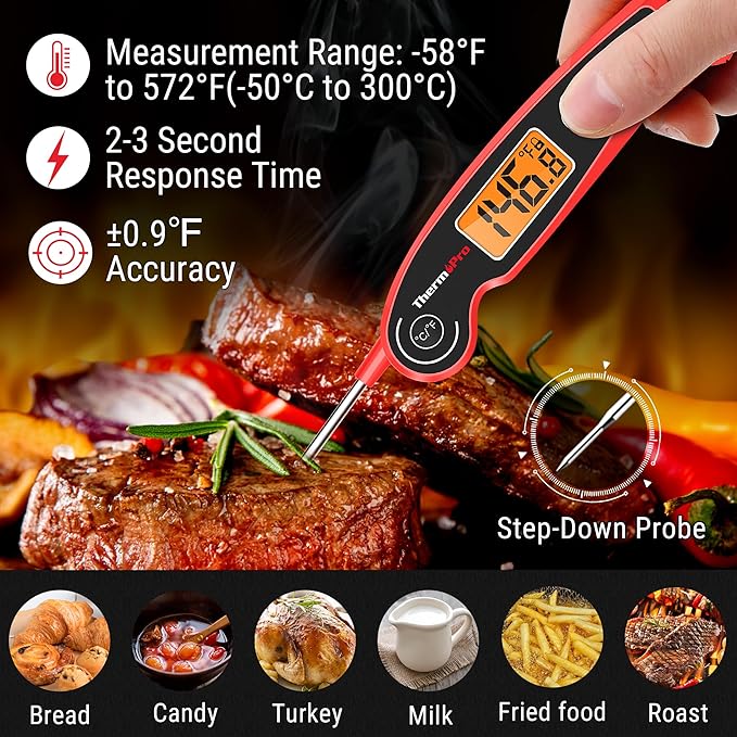 TempPro TempSwift Instant Read Meat Thermometer for Cooking