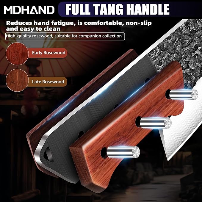 MDHAND Butcher Knife Set, Hand Forged Serbian Chef Knife Set Gift for Men