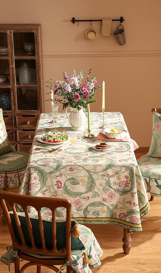patdrea Vintage French Linen Tablecloth,Rectangular,87"x63"-Cecilia A